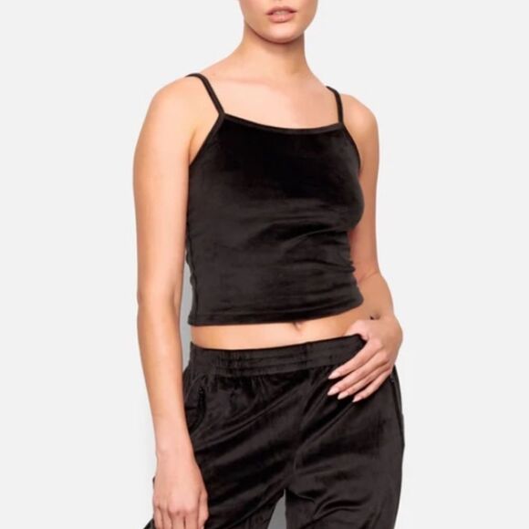 SKIMS Velour Soot Crop Top Size 2XL - Picture 1 of 5